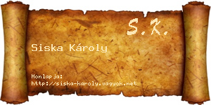 Siska Károly névjegykártya