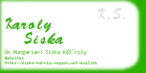 karoly siska business card